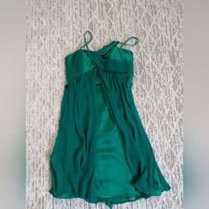 VTG Xeniya Women's Silk Asymetric Green Dress flowing, Size 0, garden party